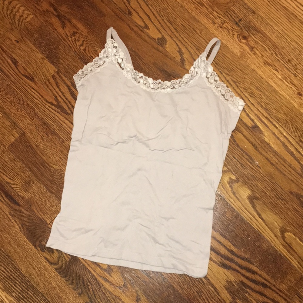 DOTS gray lace camisole